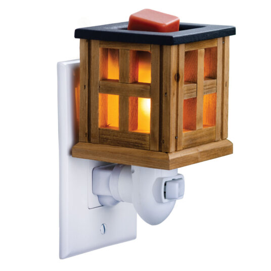Wood Lantern Pluggable Candle Warmer