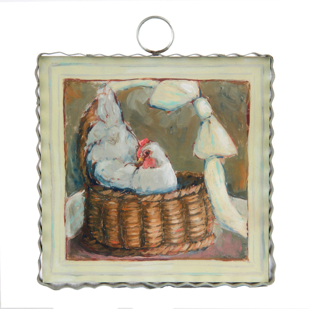 Roundtop Collection Mini Hen In Basket Print