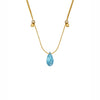&Livy Aqua On Gold Hyevibe Crystal Slider Necklace