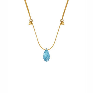 &Livy Aqua On Gold Hyevibe Crystal Slider Necklace