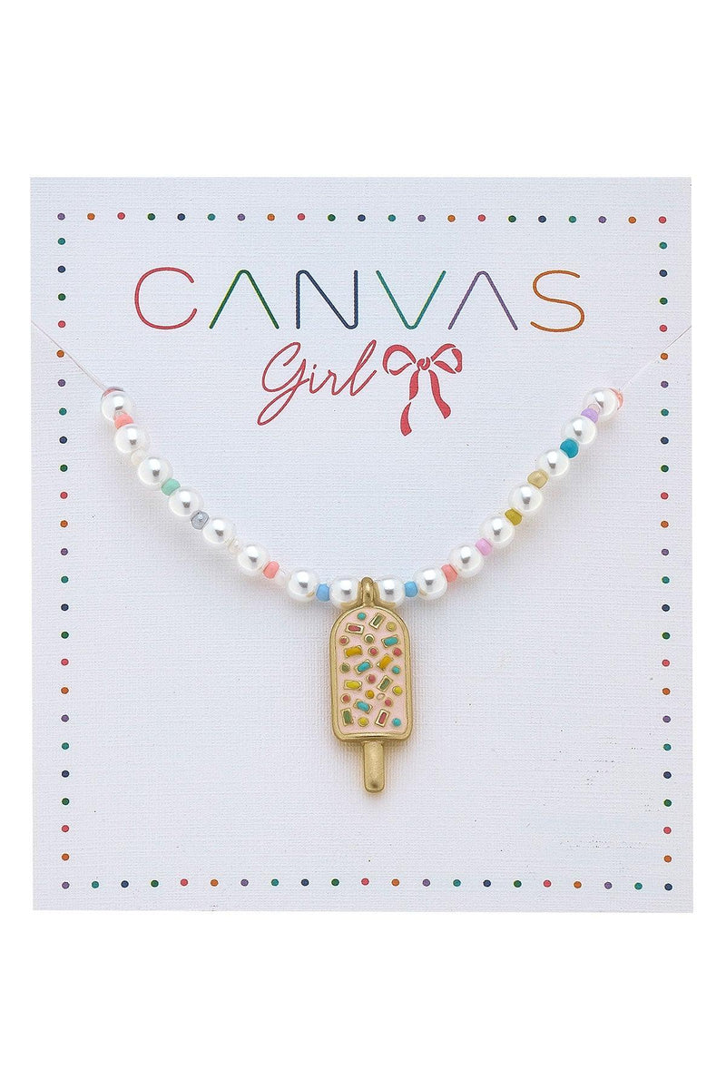 Samantha Popsicle Beaded Pearl Kid's Necklace