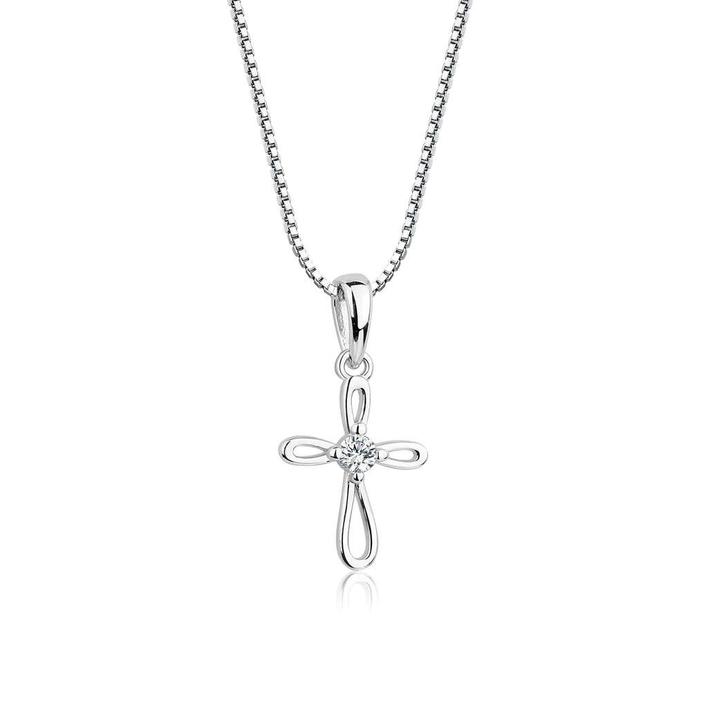 Cherished Moments Infinity Cross Baby Necklace