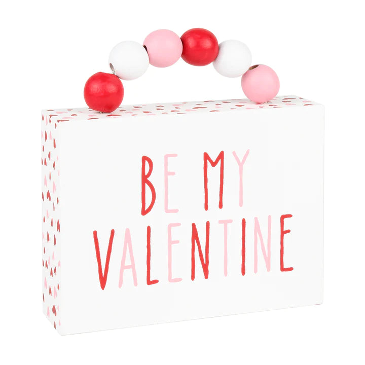 Be My Valentine Box Sign With Beads