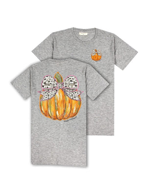 Bow Pumpkin Short Sleeves Simply Southern Tee