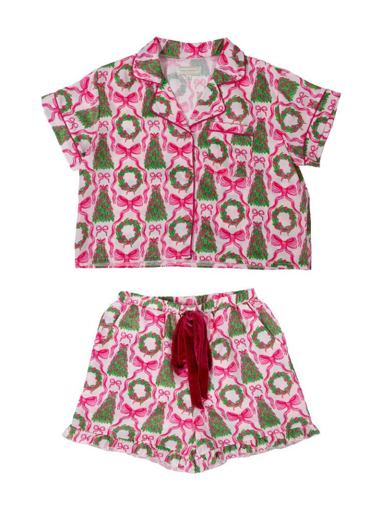 Christmas Tree Simply Southern Holiday Pajama Short Set