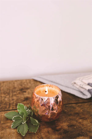 Sweet Grace Copper-Toned Mercury Glass Candle Collection #011