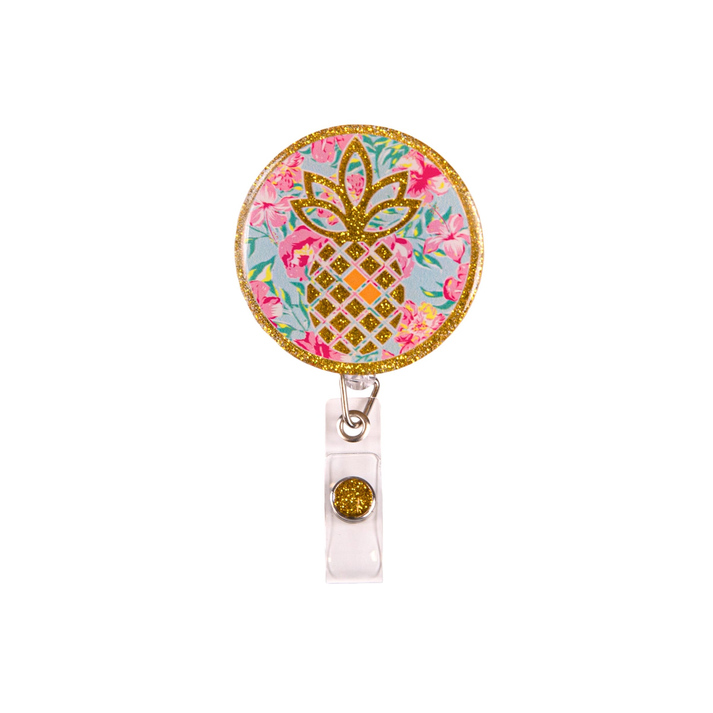 Simply Southern Badge Reel - Gold Pineapple