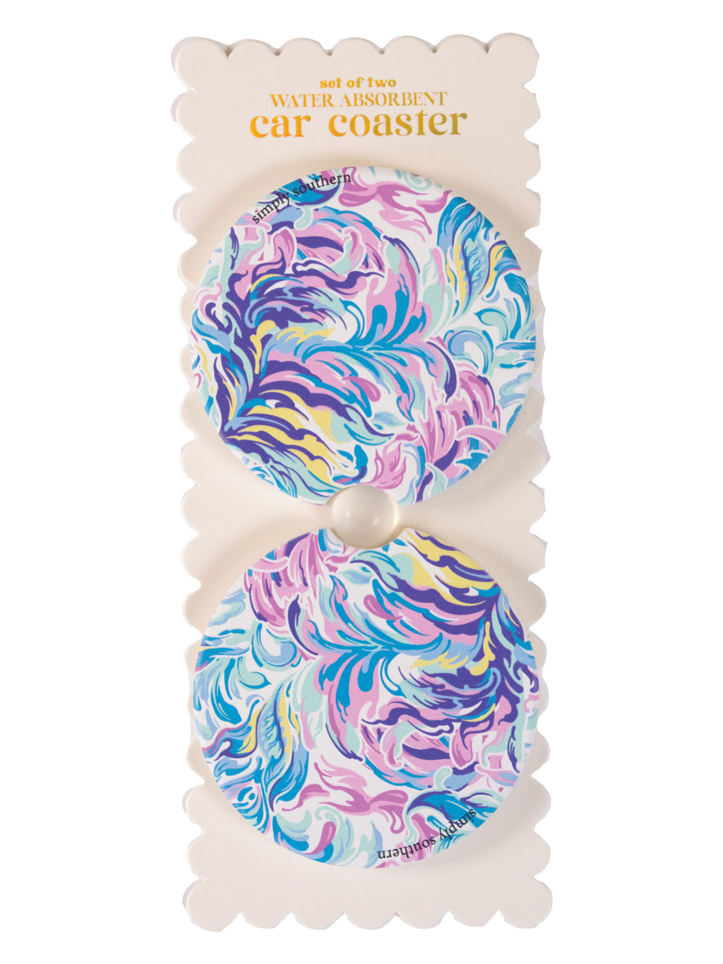Watercolor Simply Southern Car Coaster Set