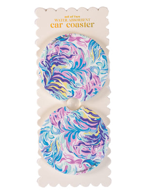 Watercolor Simply Southern Car Coaster Set