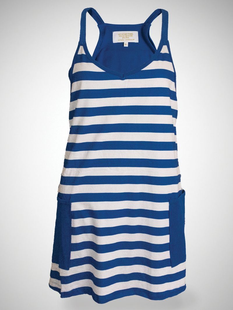 Tara Striped Royal Simply Southern Dress Small Tara Striped Royal Simply Southern Dress Small