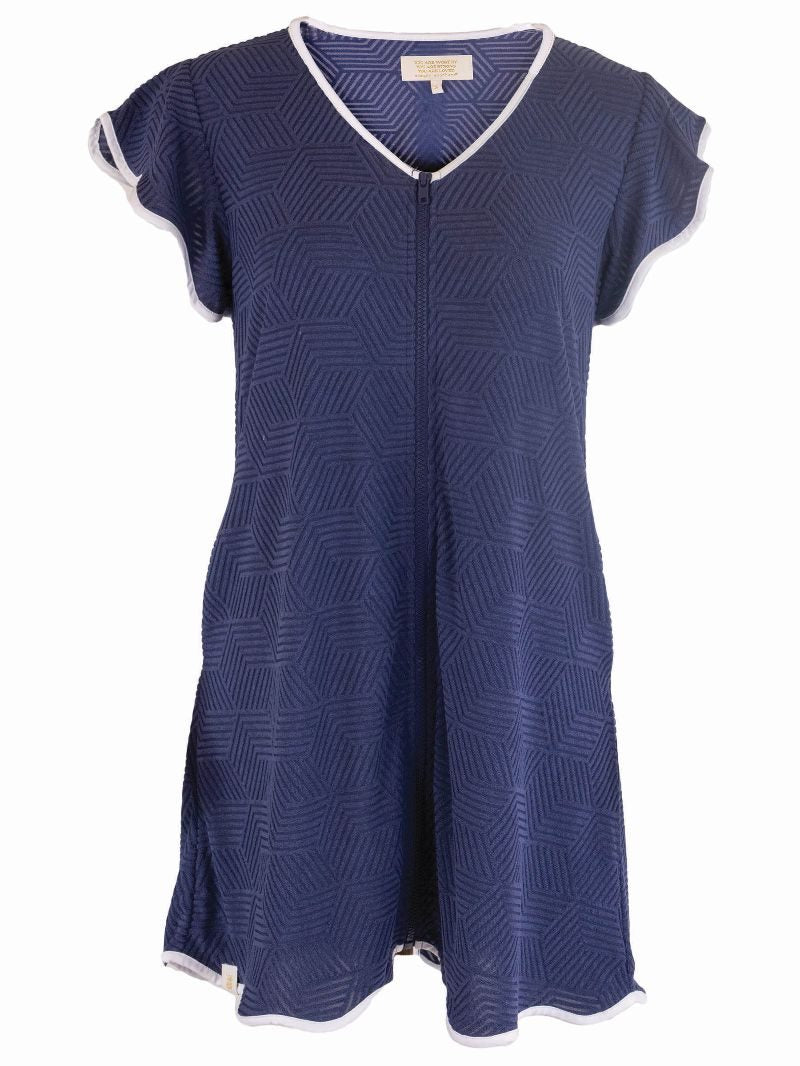 Simply Southern Navy Zip Terry Coverup Dress