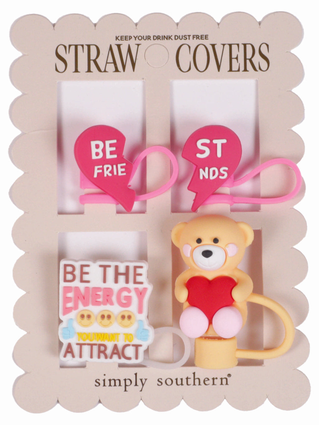 Best Friend Simply Southern Straw Topper Set
