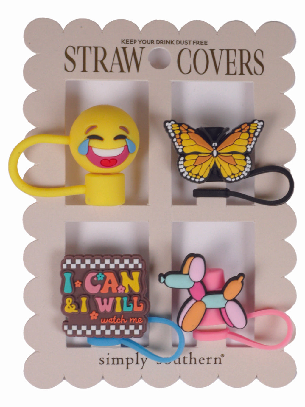 Butterfly Simply Southern Straw Topper Set