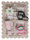 Coffee Simply Southern Straw Topper Set