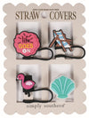 Flamingo Simply Southern Straw Topper Set