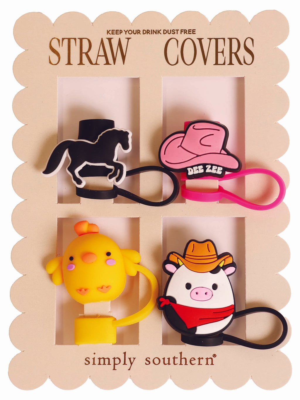 Howdy Simply Southern Straw Topper Set