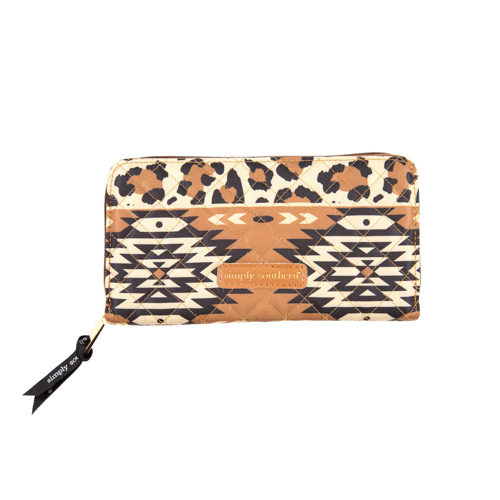 Aztec Leopard Simply Southern Quilted Phone Crossbody Wristlet Wallet