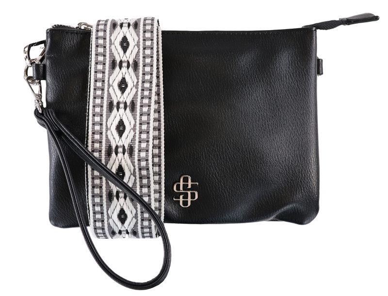 Black Simply Southern Crossbody Wallet Bag