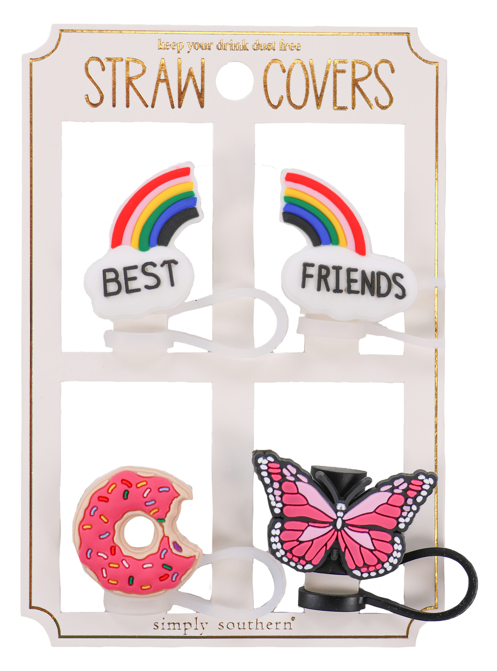 Best Friend Simply Southern Straw Topper Set