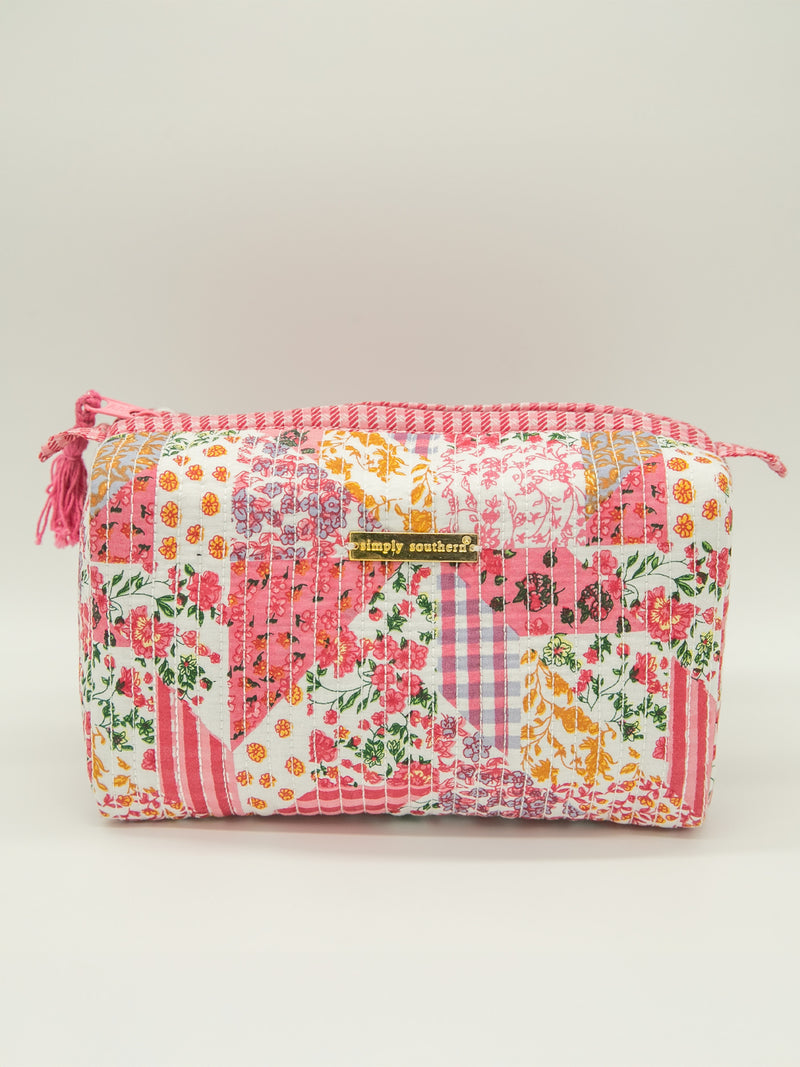 Multi Floral Quilted Simply Southern Cosmo Bag