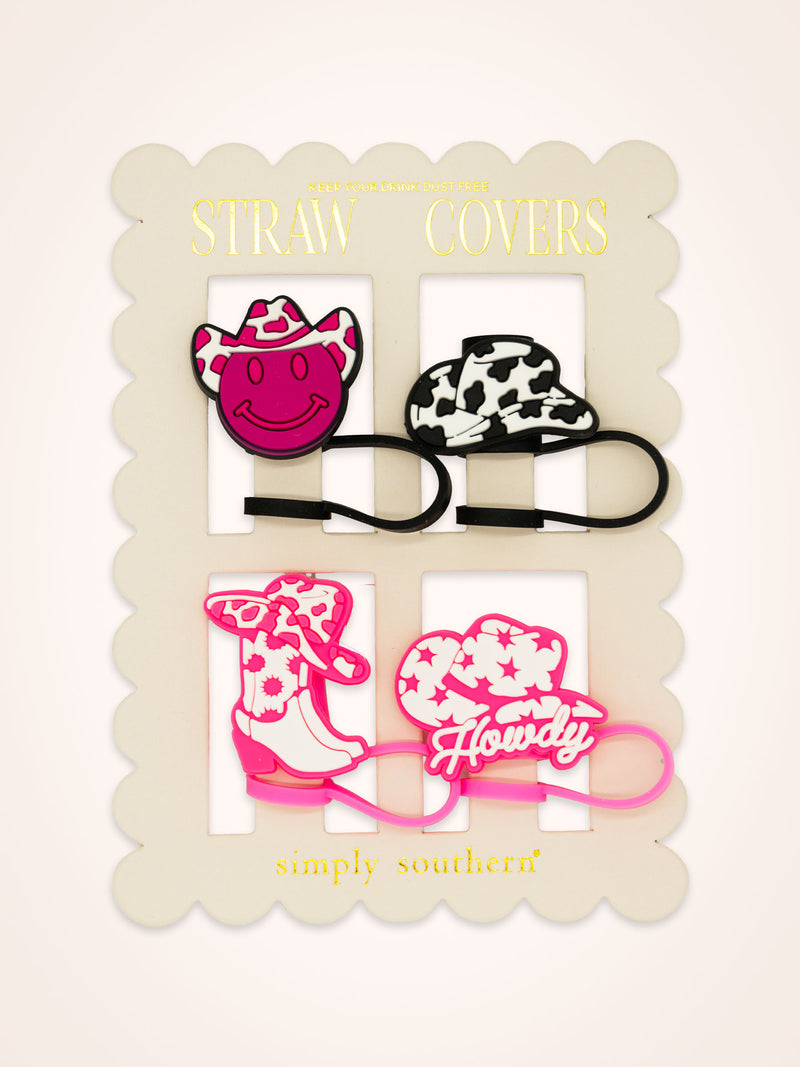 Cowboy Simply Southern Straw Topper Set