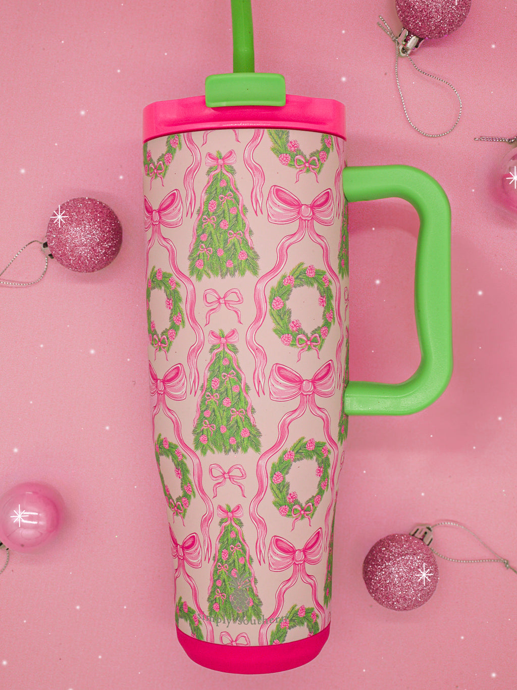 Christmas Trees Holiday Simply Southern 40 oz Tumbler