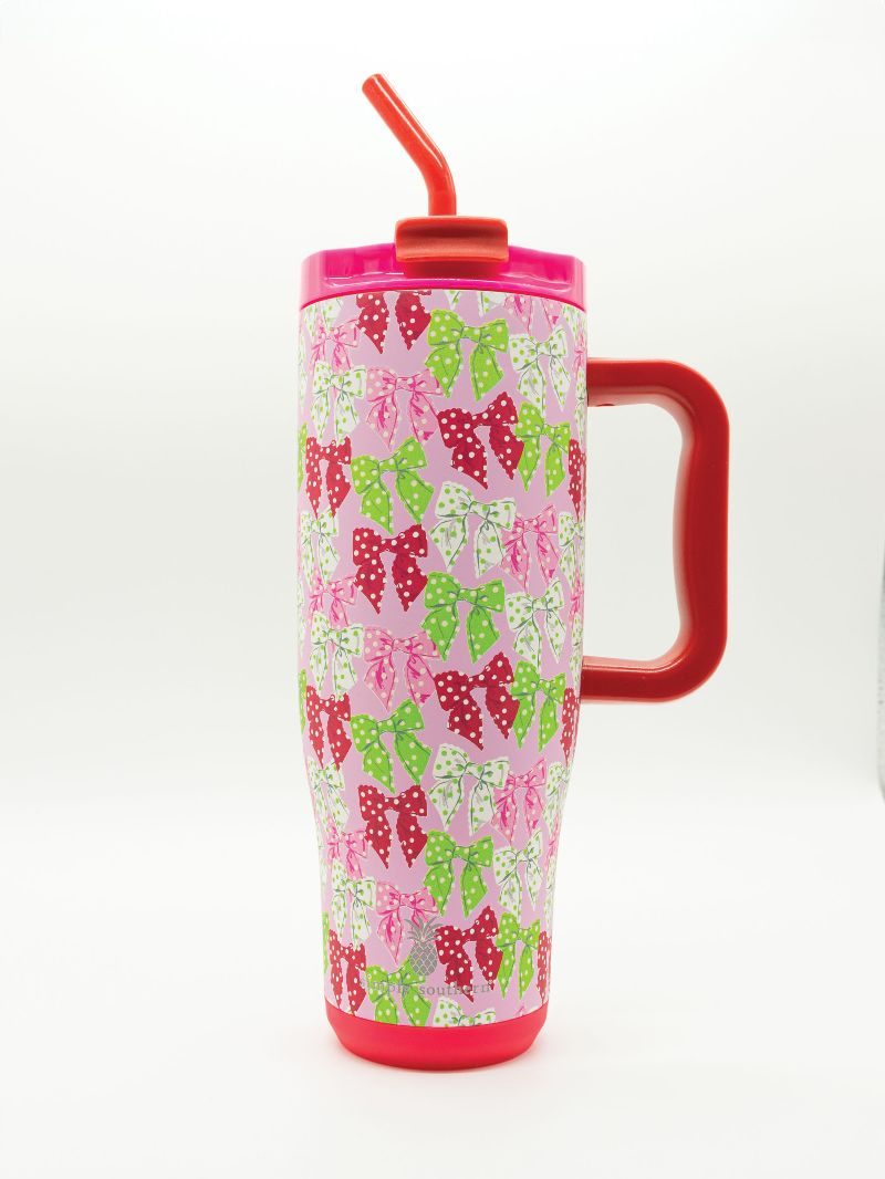 Dots Holiday Bows Simply Southern 40 oz Tumbler