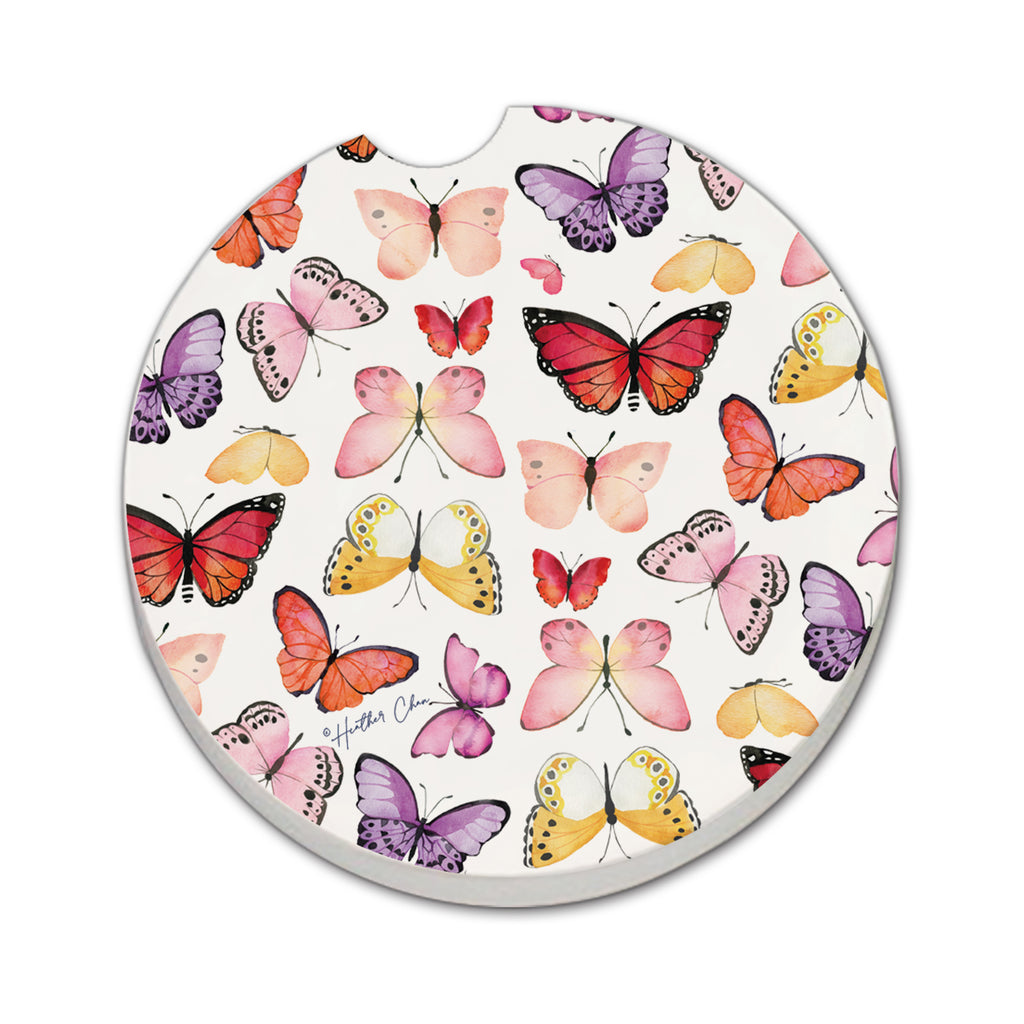 Watercolor Butterflies Car Coaster