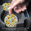 Sapphire Gold Sunflowers Car Coaster