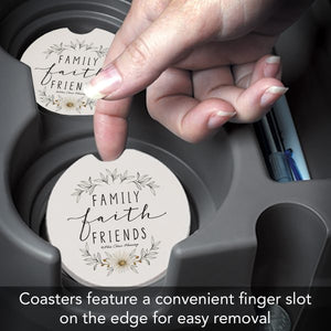 Family Faith Friends Car Coaster