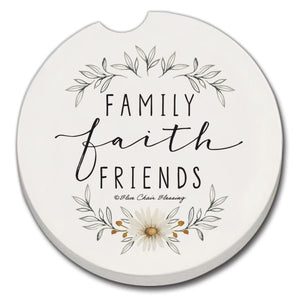 Family Faith Friends Car Coaster