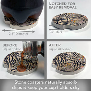 Zebra Butterflies Car Coaster