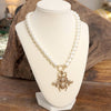 Boho Bee Pearls Statement Necklace