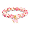 Blue Floral Kids Clay Beaded Stretch Charm Bracelets