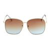 Blue Gem Metal Square Enamel Sunglasses