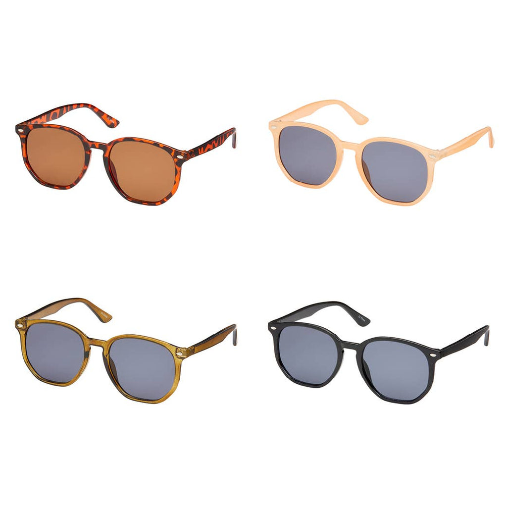 Blue Gem Heritage Modern Round Sunglasses