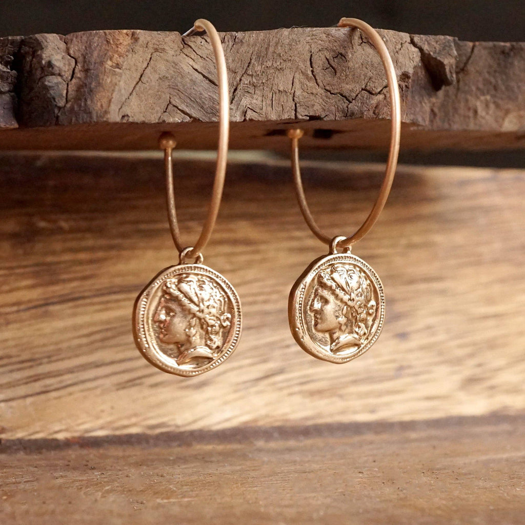 Coin Boho Hoop Earrings