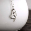 Pawprints on My Heart Pet Memorial Sterling Silver Necklace