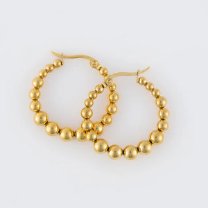 Narelle Gold Waterproof Bubble Hoop Earrings