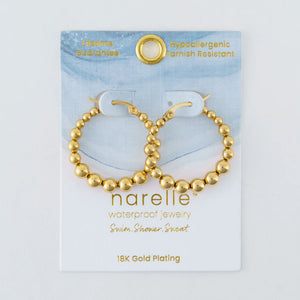 Narelle Gold Waterproof Bubble Hoop Earrings