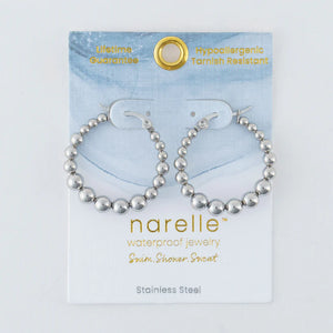 Narelle Silver Waterproof Bubble Hoop Earrings