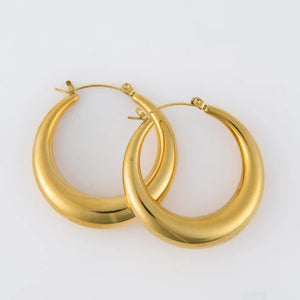 Narelle Gold Waterproof Round Hoop Earrings