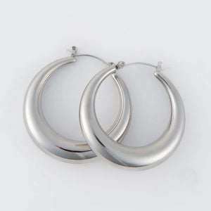Narelle Silver Waterproof Round Hoop Earrings