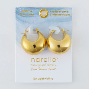 Narelle Gold Waterproof Bowl Hoop Earrings