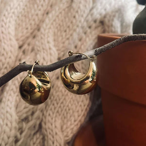 Narelle Gold Waterproof Bowl Hoop Earrings