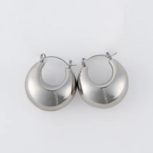 Narelle Silver Waterproof Bowl Hoop Earrings