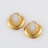 Narelle Gold Waterproof Round Geo Hoop Earrings