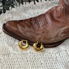 Narelle Gold Waterproof Round Geo Hoop Earrings