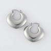 Narelle Silver Waterproof Round Geo Hoop Earrings
