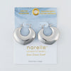 Narelle Silver Waterproof Round Geo Hoop Earrings